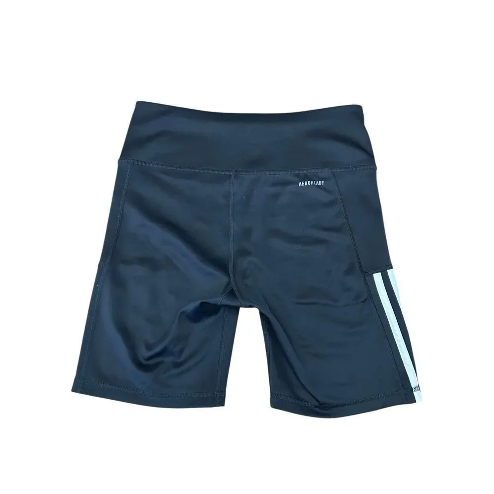 Adidas Primegreen Aeroready Women's 3-Stripe Biker Shorts Size M Black NWOT